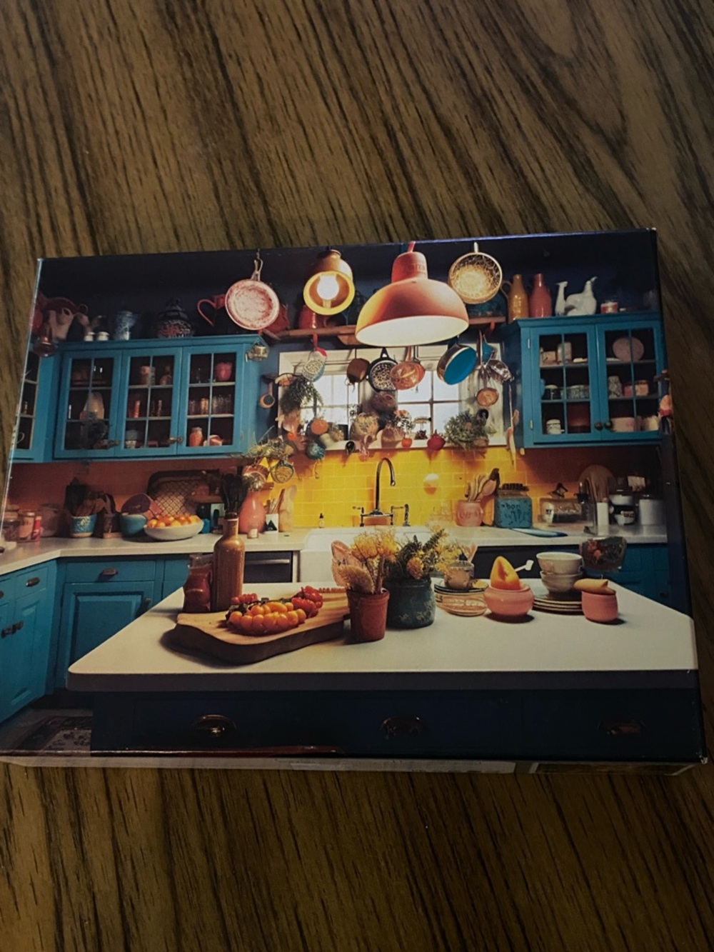 Turquoise Blue Kitchen Art Canvas Print - Home Kitchen Decor puzzle